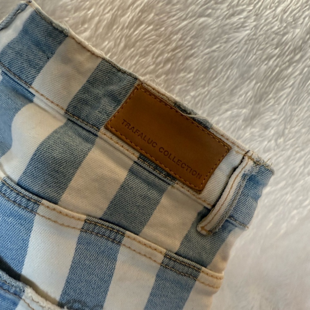 Zara Blue and White Striped Denim